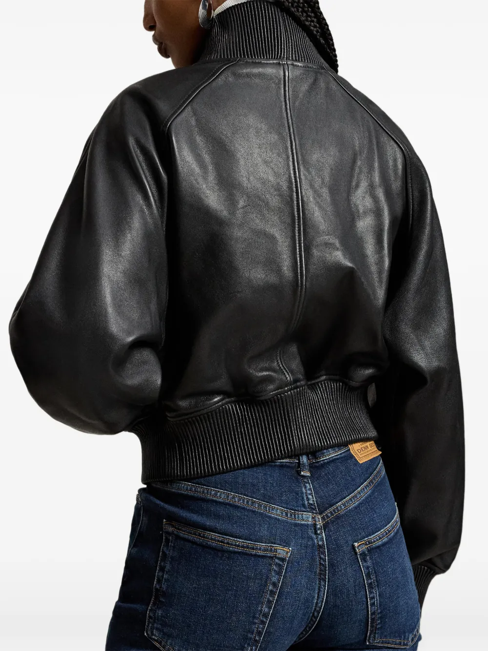 Polo Ralph Lauren Bomberjack met geribbelde afwerking Zwart