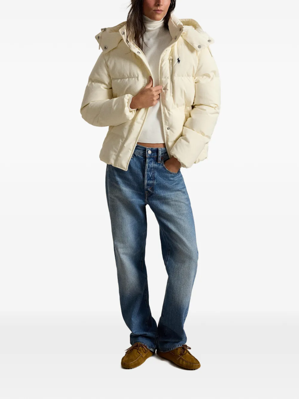 Polo Ralph Lauren Carly gewatteerd jack met capuchon Beige