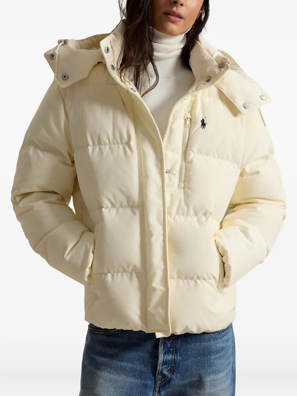 Polo Ralph Lauren Carly gewatteerd jack met capuchon Beige