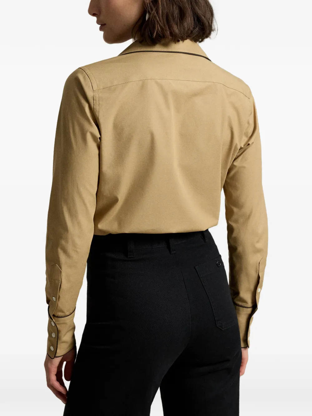 Polo Ralph Lauren Stretch slim-fit katoenen blouse Beige