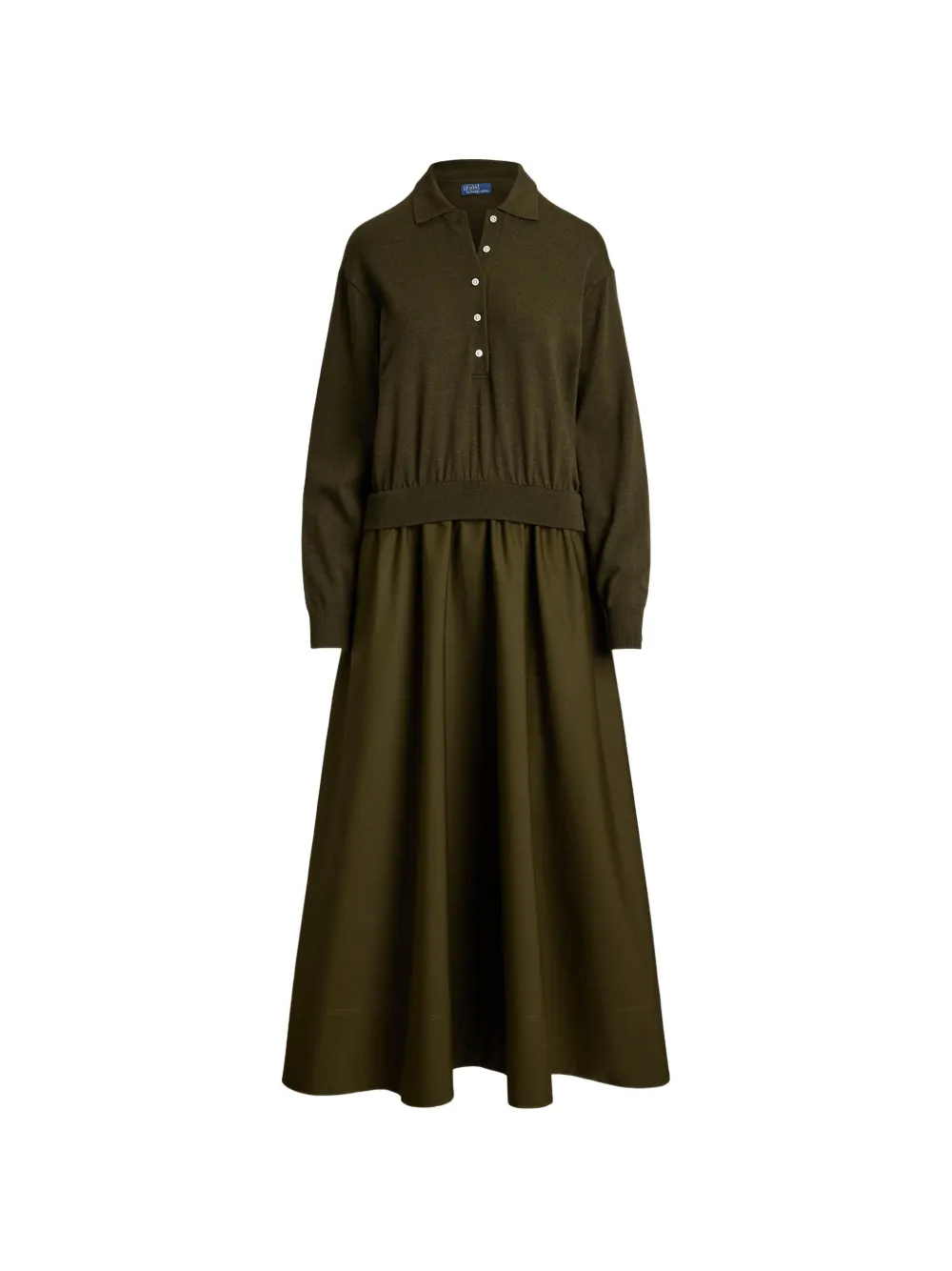 Polo Ralph Lauren Langärmeliges Poloshirtkleid - Grün