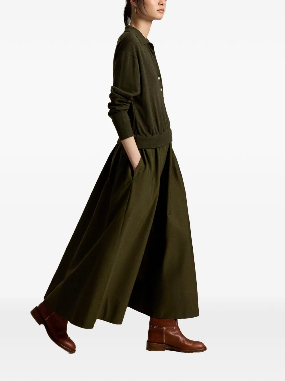 Polo Ralph Lauren Long Sleeve Polo Dress | Green | FARFETCH