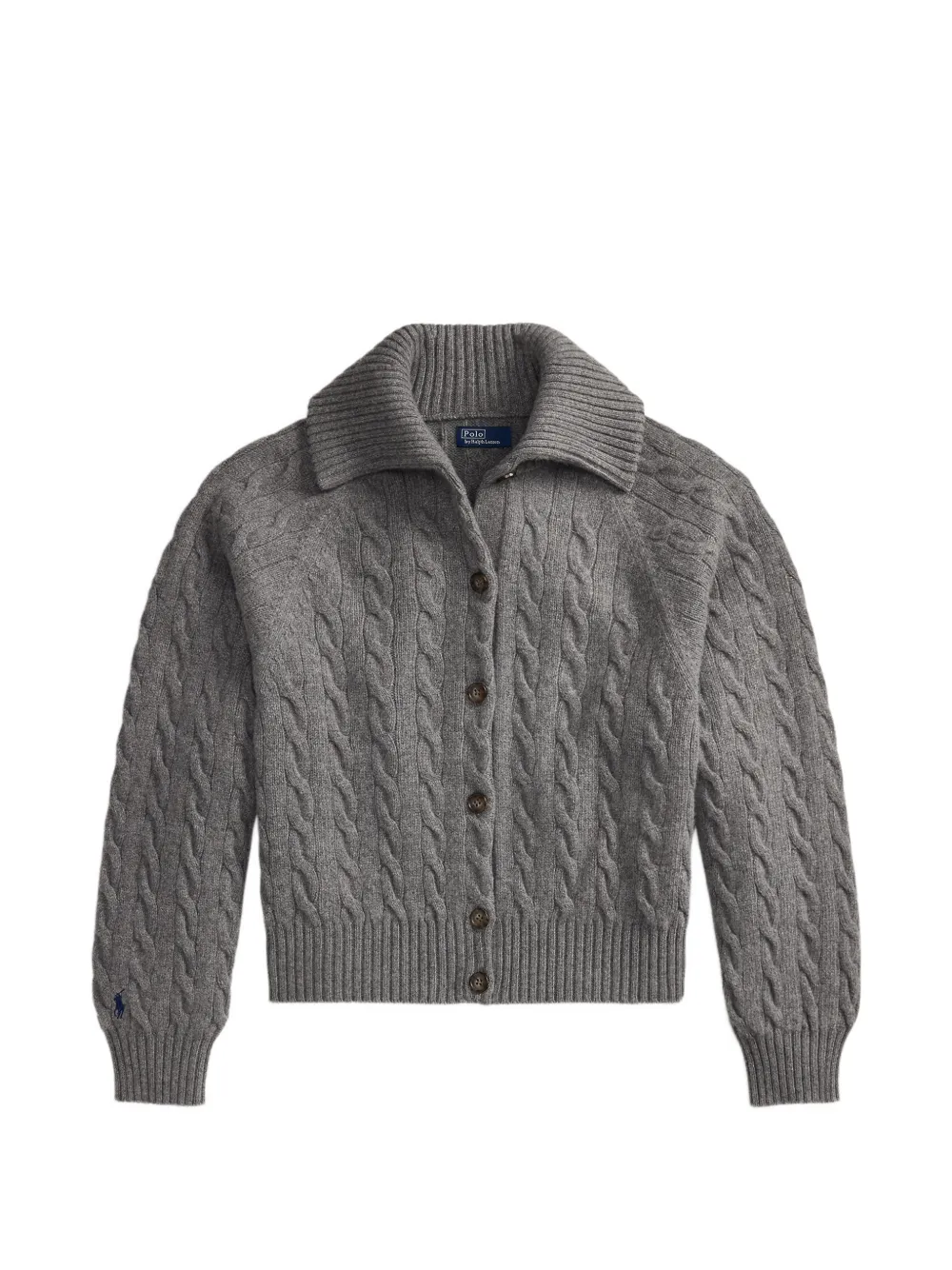 Polo Ralph Lauren Cardigan in maglia a trecce - Grigio