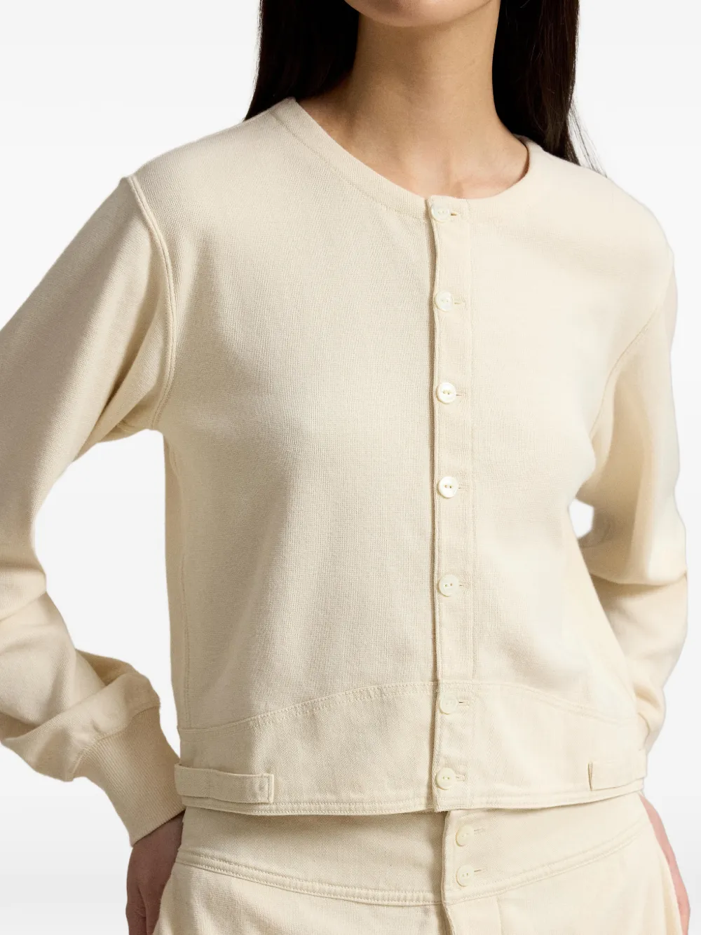 Polo Ralph Lauren Vest met geribbelde afwerking en knopen Beige