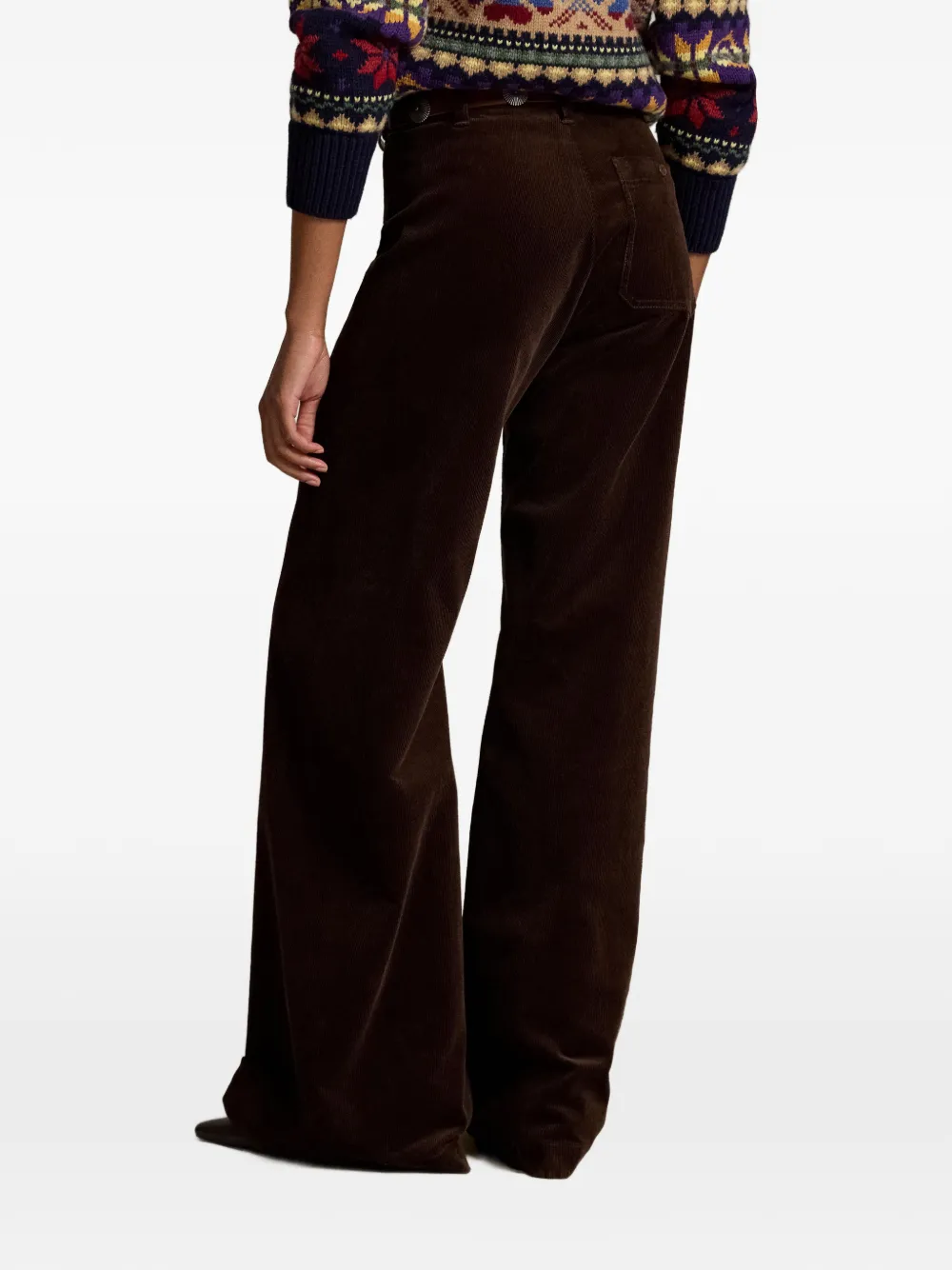 Polo Ralph Lauren Corduroy Wide-leg Trousers in Brown, view 4