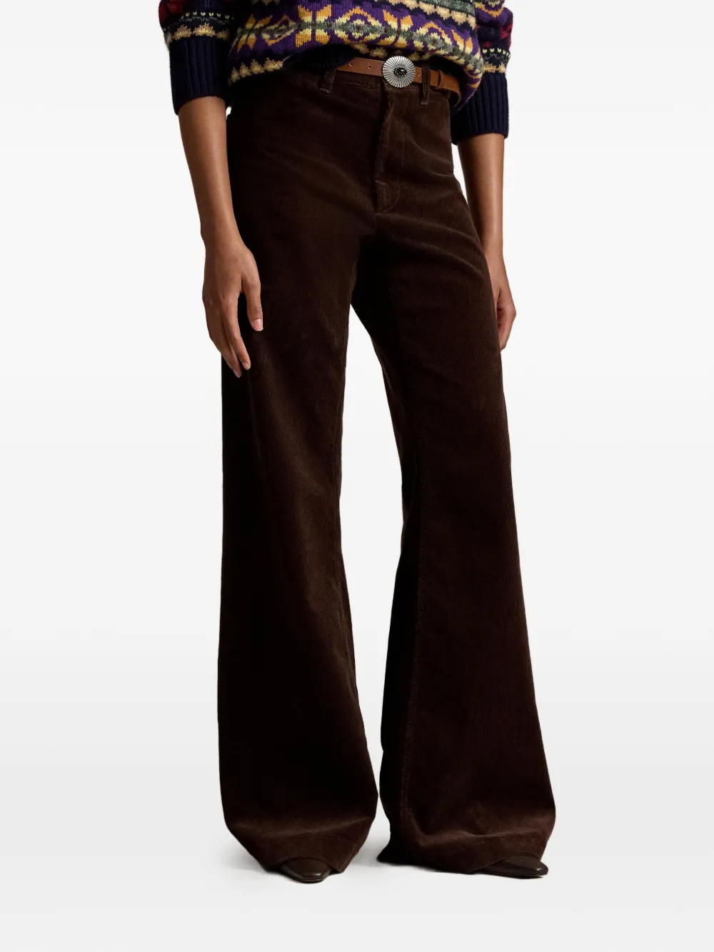 Polo Ralph Lauren Corduroy Wide-leg Trousers in Brown, view 2