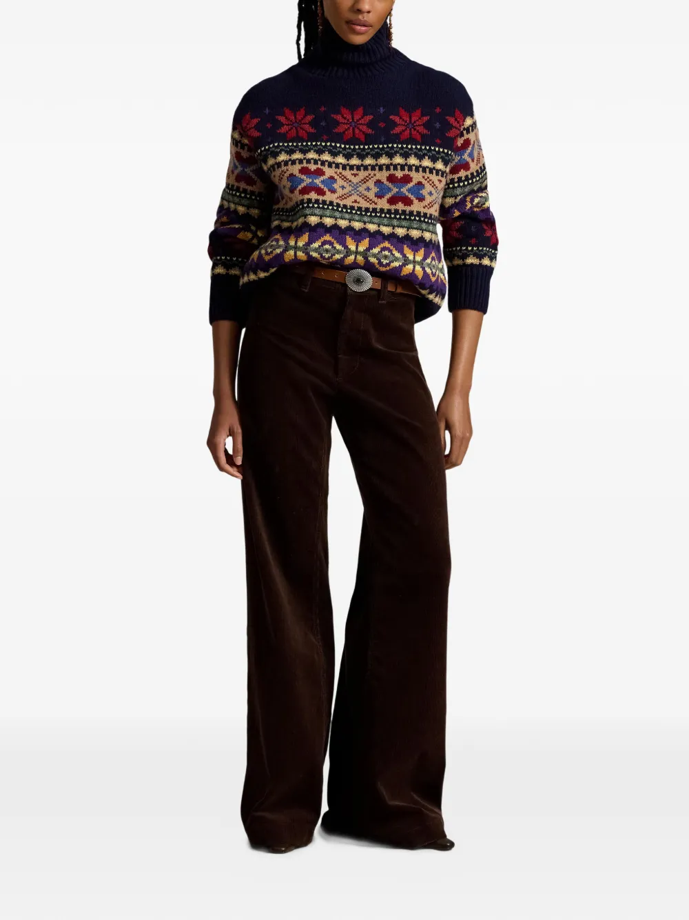 Polo Ralph Lauren Corduroy Wide-leg Trousers in Brown, view 3
