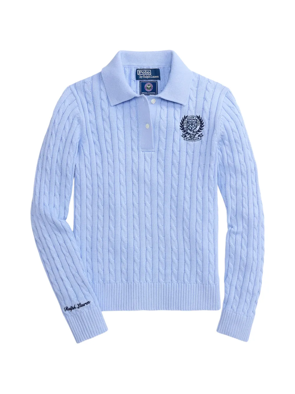 Polo Ralph Lauren Polo-Pullover mit Zopfmuster - Blau