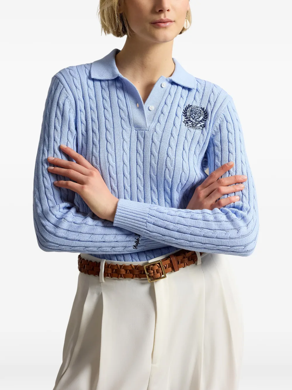 Polo Ralph Lauren Wimbledon polotrui met borduurwerk Blauw
