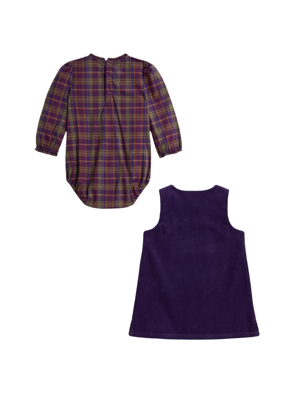 POLO RALPH LAUREN KIDS Ribfluwelen jurk Paars