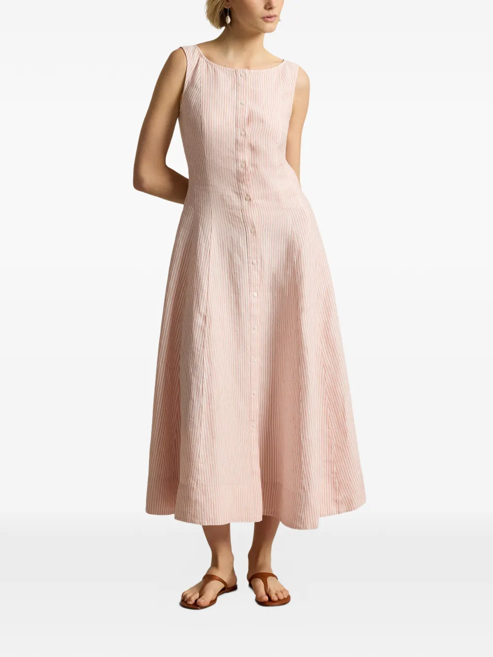 Polo Ralph Lauren Gestreepte midi-jurk Roze