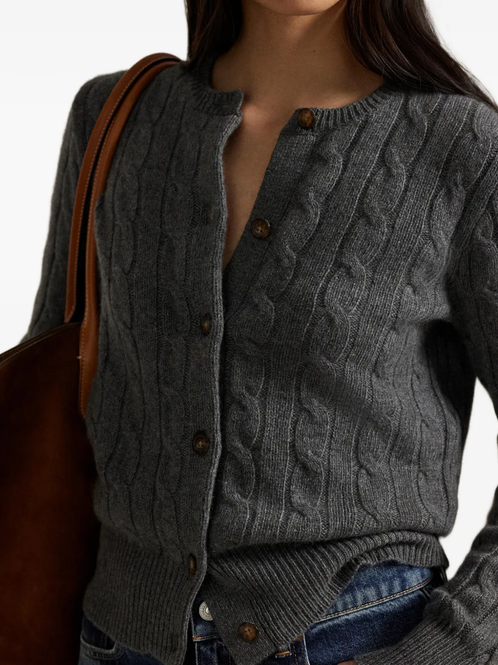 Polo Ralph Lauren Kabelgebreid vest met ronde hals Grijs