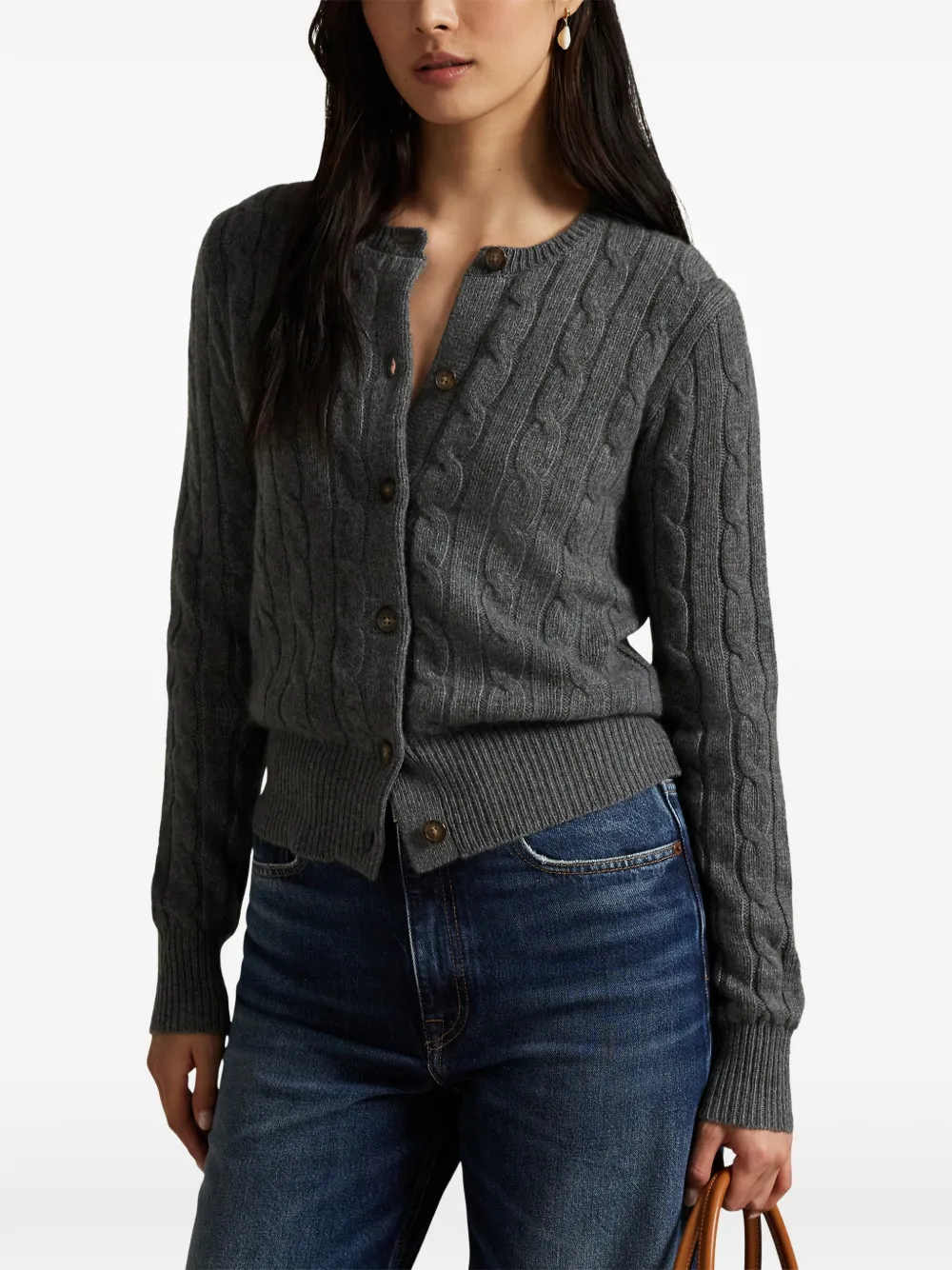 Polo Ralph Lauren Kabelgebreid vest met ronde hals Grijs