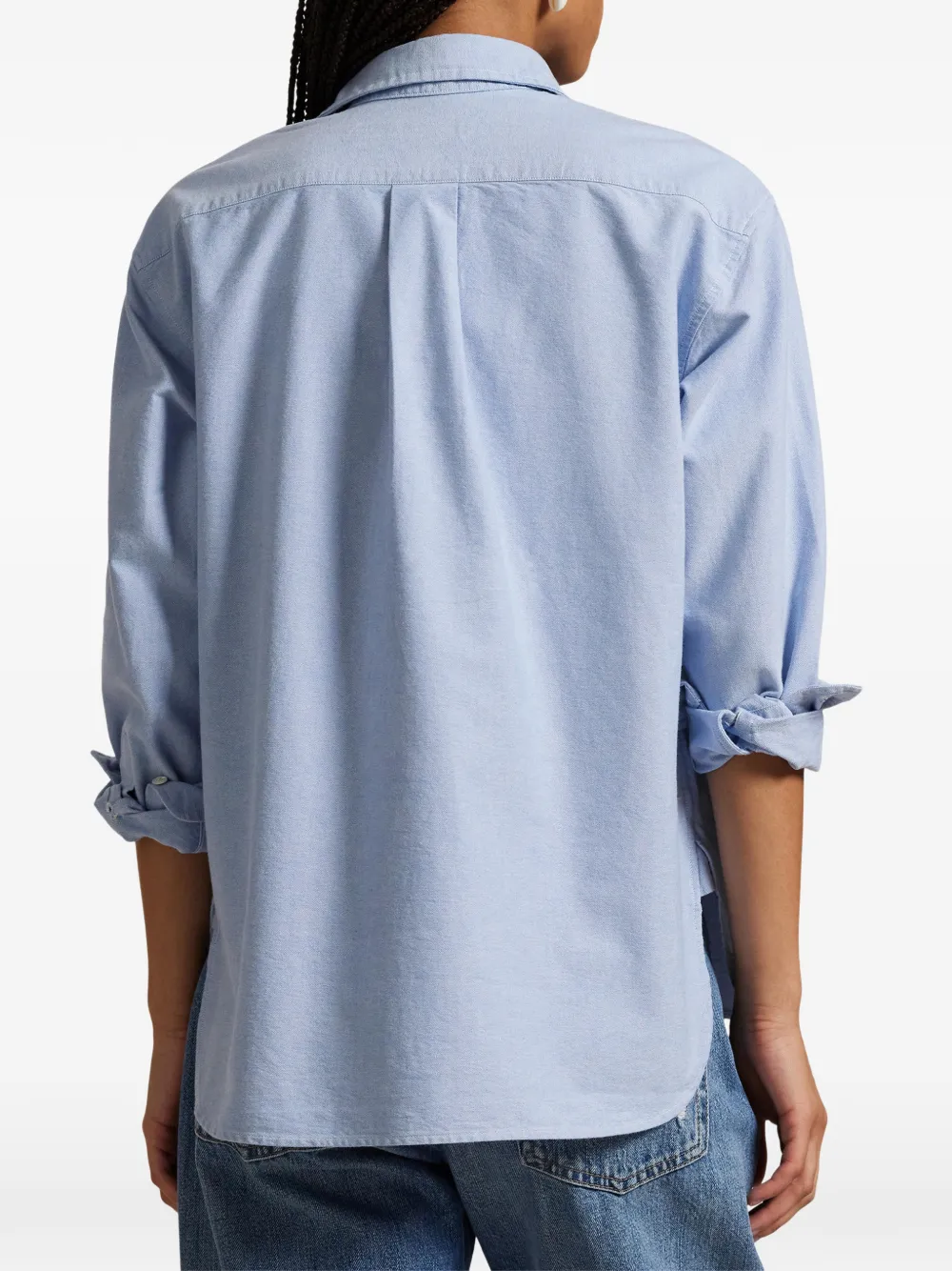 Polo Ralph Lauren Oxford blouse met geborduurde pony Blauw