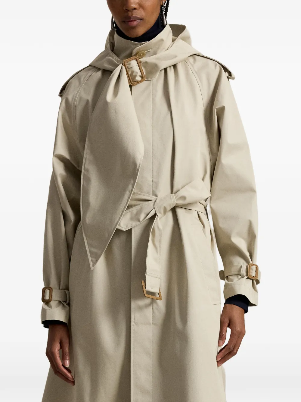 Polo Ralph Lauren Trenchcoat met A-lijn en gesp Beige