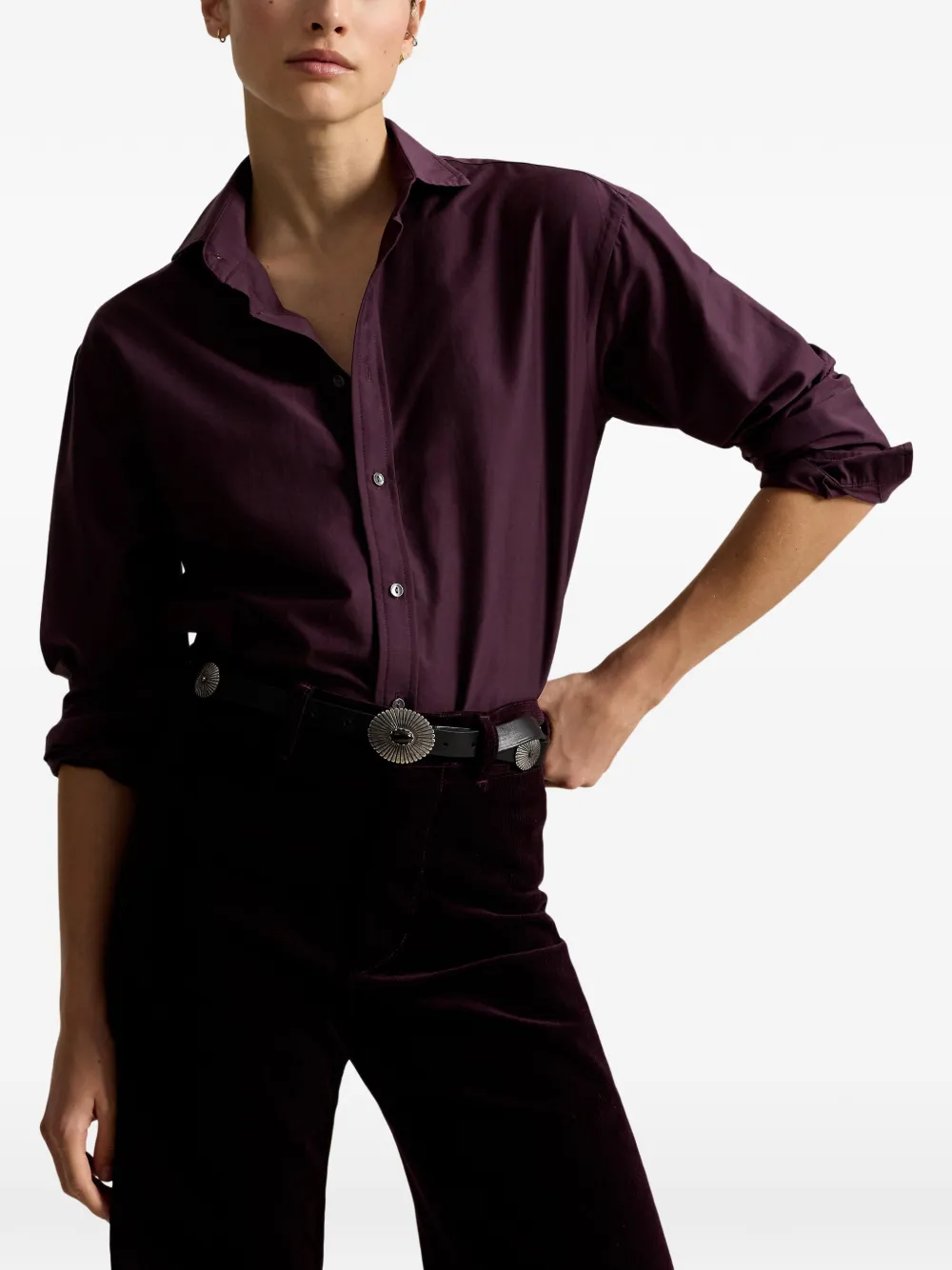 Polo Ralph Lauren Ruimvallende katoenen zijden blouse Paars