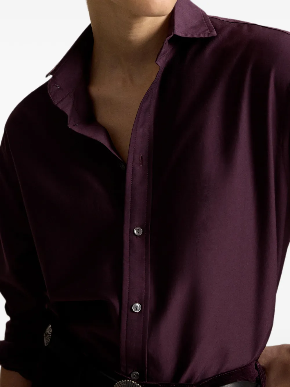 Polo Ralph Lauren Ruimvallende katoenen zijden blouse Paars