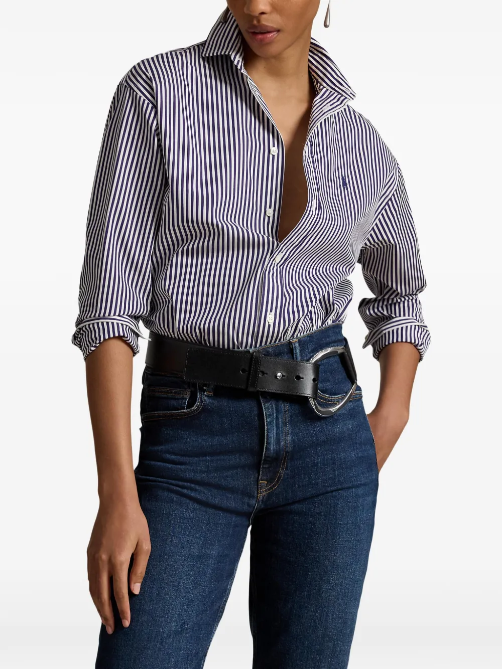 Polo Ralph Lauren Gestreept katoenen overhemd Paars