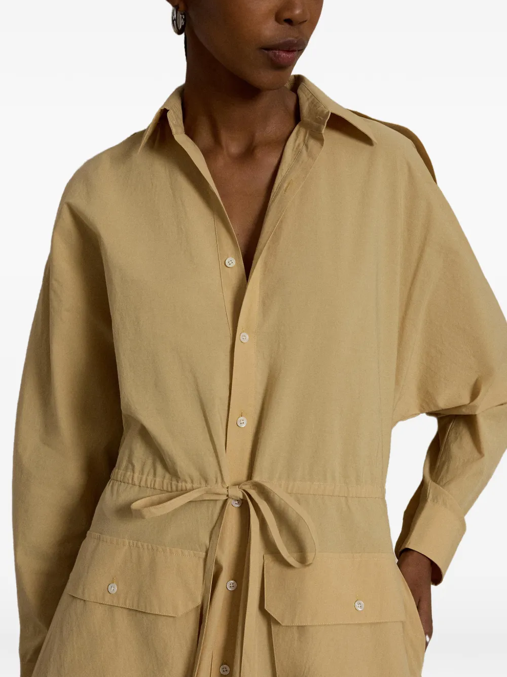 Polo Ralph Lauren Cooper midi-jurk met trekkoord Beige