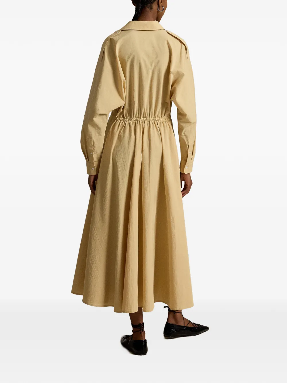 Polo Ralph Lauren Cooper midi-jurk met trekkoord Beige