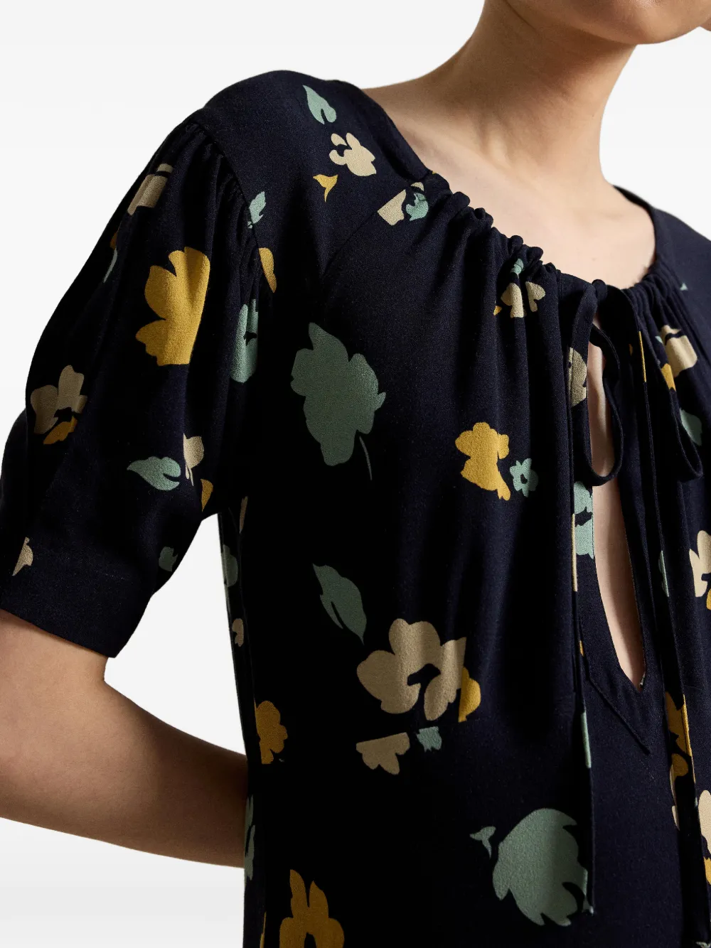 Polo Ralph Lauren Midi-jurk met bloemenprint Blauw