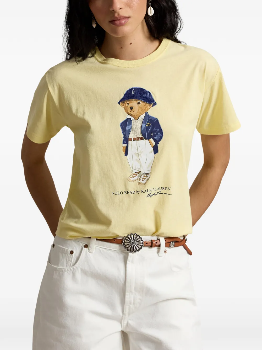 Polo Ralph Lauren T-shirt met teddybeerprint Geel