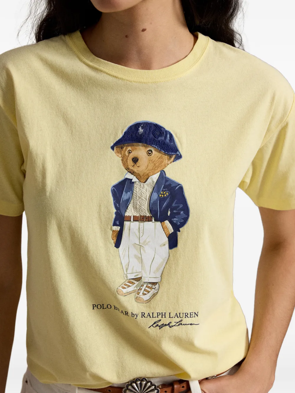 Polo Ralph Lauren T-shirt met teddybeerprint Geel