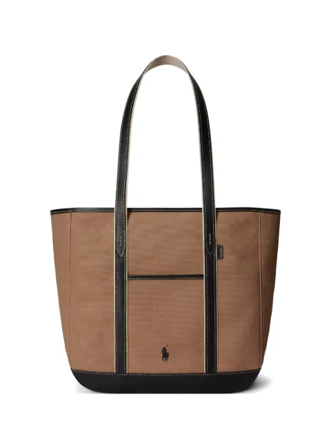 Polo Ralph Lauren leather-trim canvas tote bag