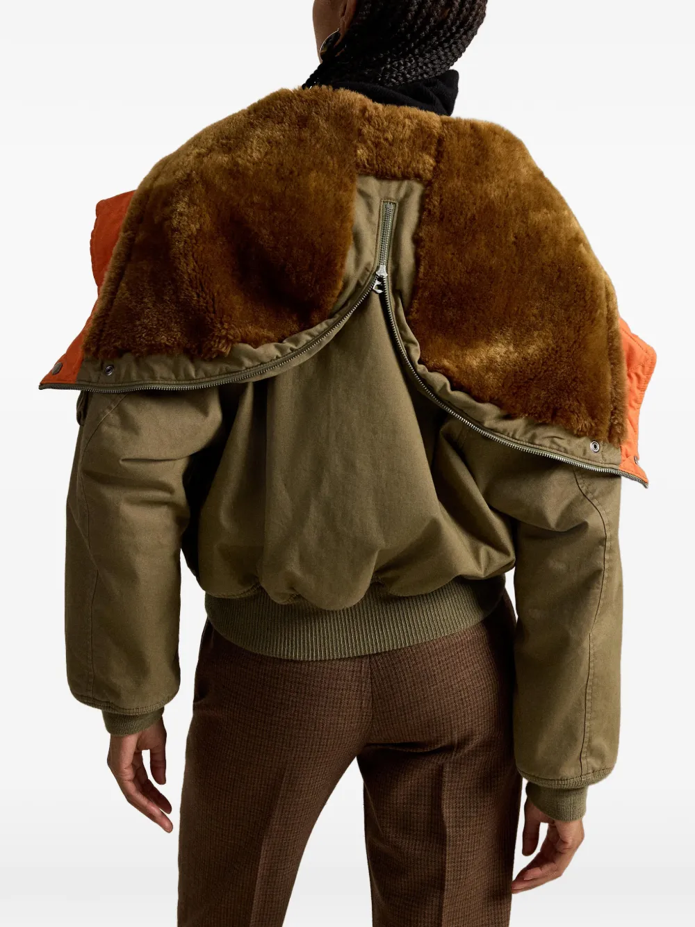 Polo Ralph Lauren N2a pilotenjack met kraag van imitatiebont Groen