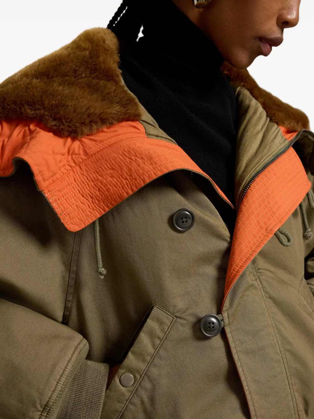 Polo Ralph Lauren N2a pilotenjack met kraag van imitatiebont Groen