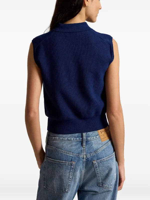 Polo Ralph Lauren クロップド ノースリーブセーター | ブルー