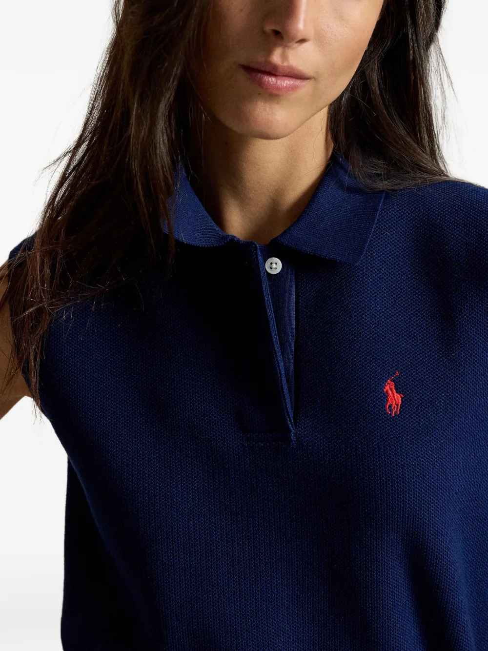 Polo Ralph Lauren Cropped mouwloze trui Blauw