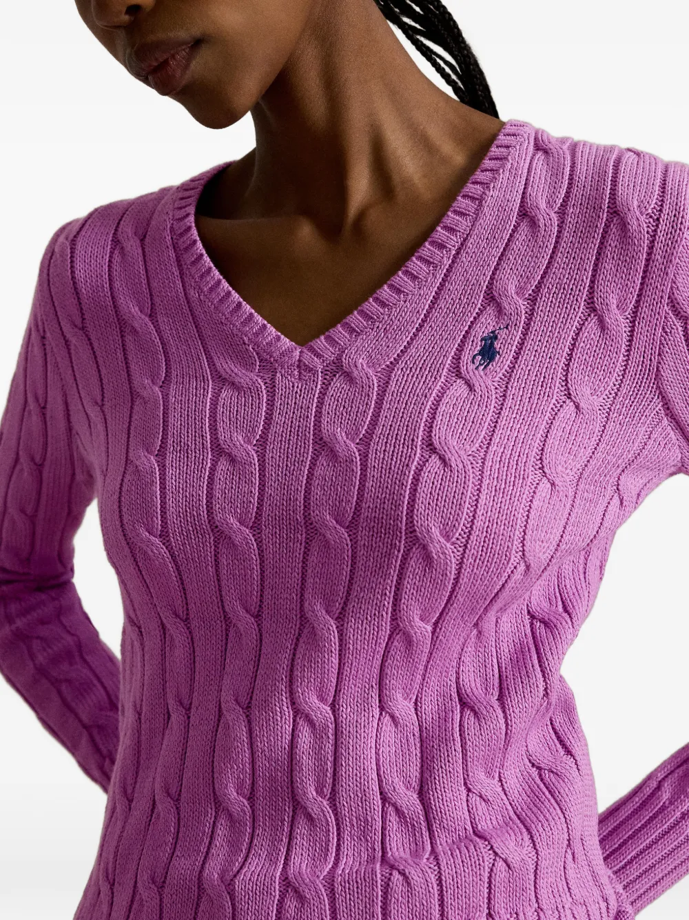 Polo Ralph Lauren Kabelgebreide trui met V-hals Roze