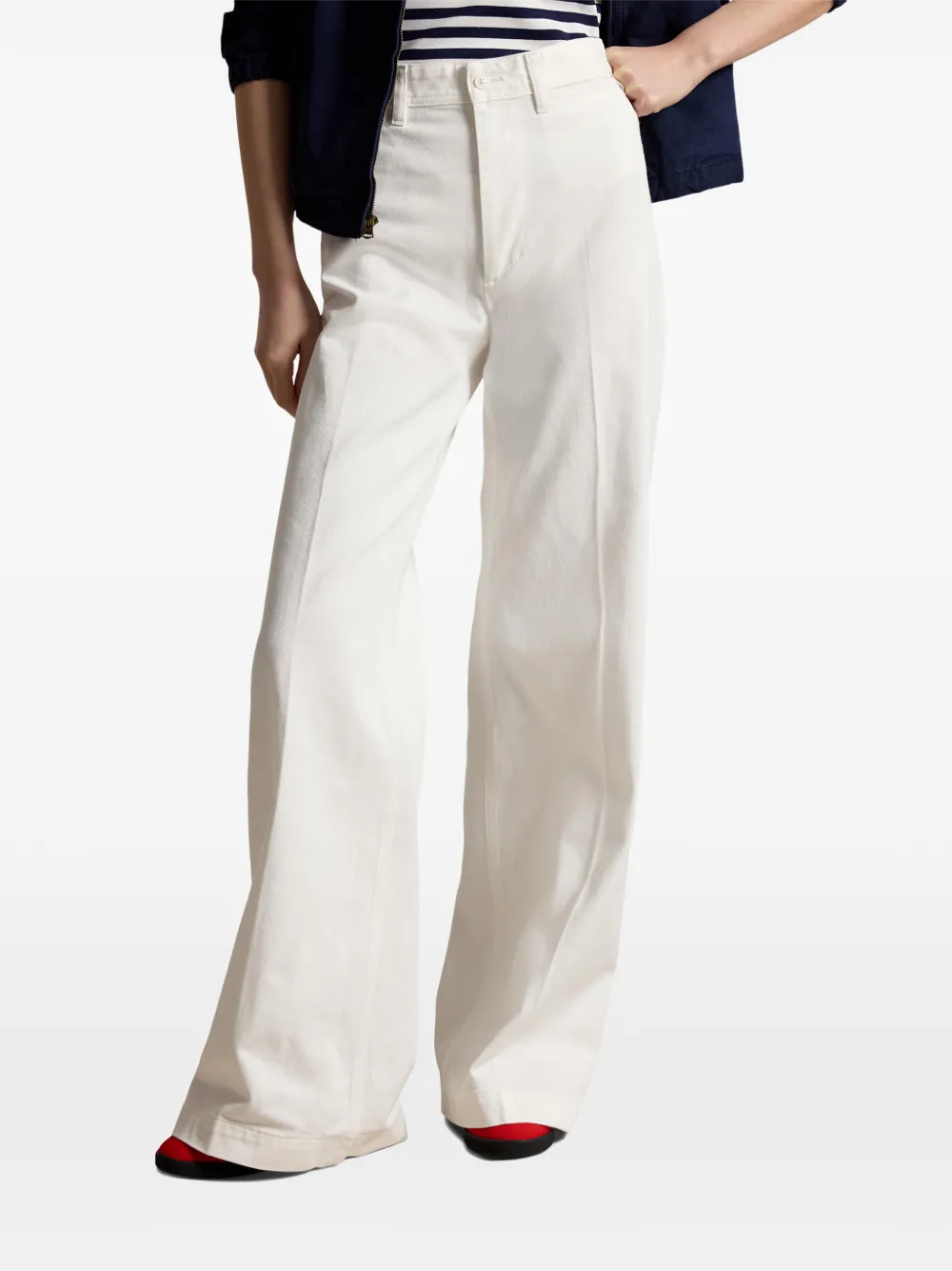 Polo Ralph Lauren High rise flared broek Wit
