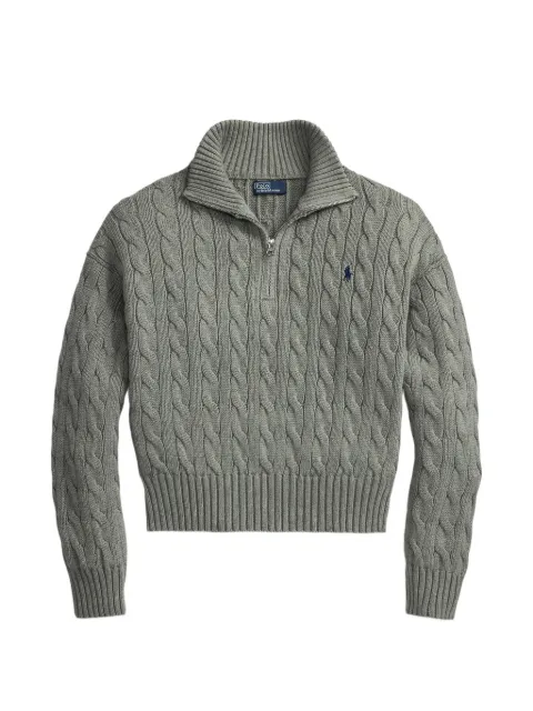 Polo Ralph Lauren kabelstrikket sweater med kvart lynlås