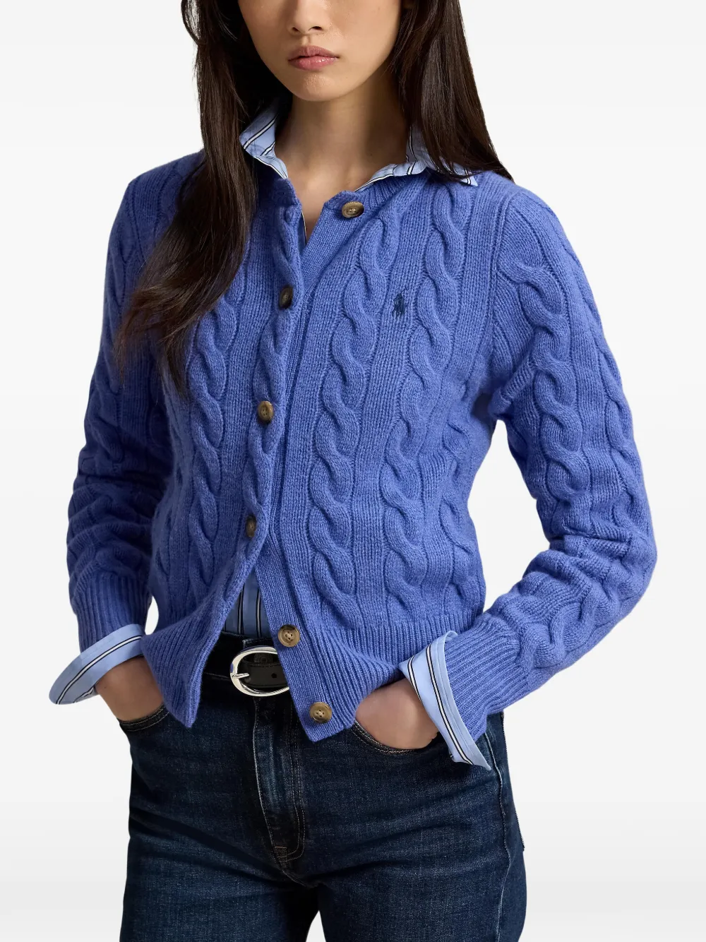 Polo Ralph Lauren Pony kabelgebreid vest Blauw
