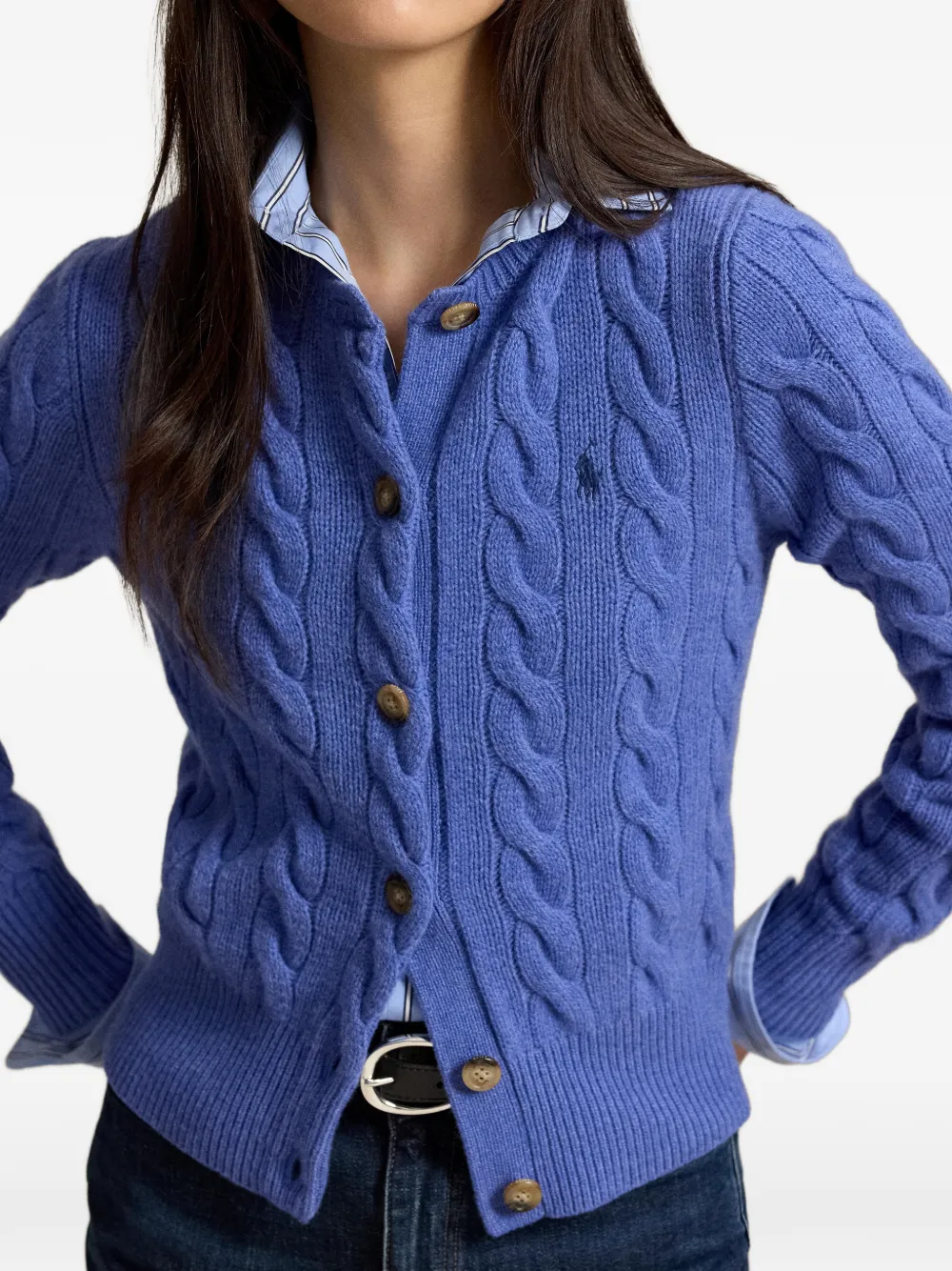 Polo Ralph Lauren Pony kabelgebreid vest Blauw