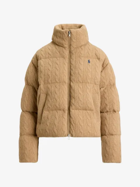 Polo Ralph Lauren doudoune en maille torsadée à capuche
