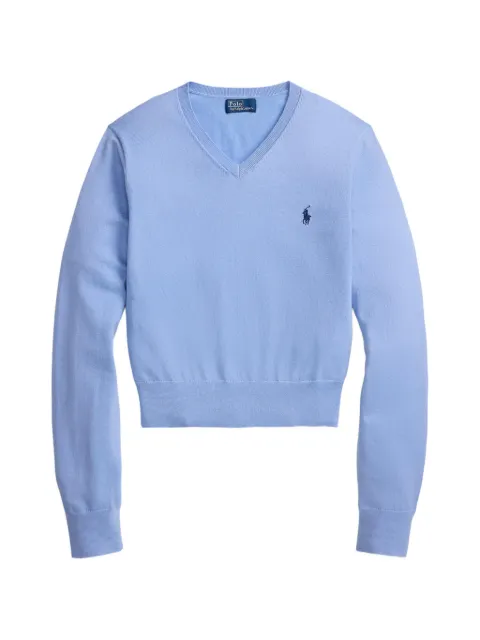 Polo Ralph Lauren — embroidered-logo V-neck sweater