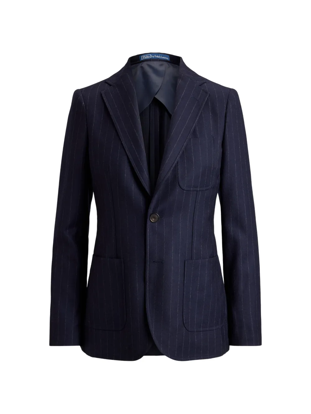 Polo Ralph Lauren Nadelstreifen-Jacke mit aufgesetzter Tasche - Blau