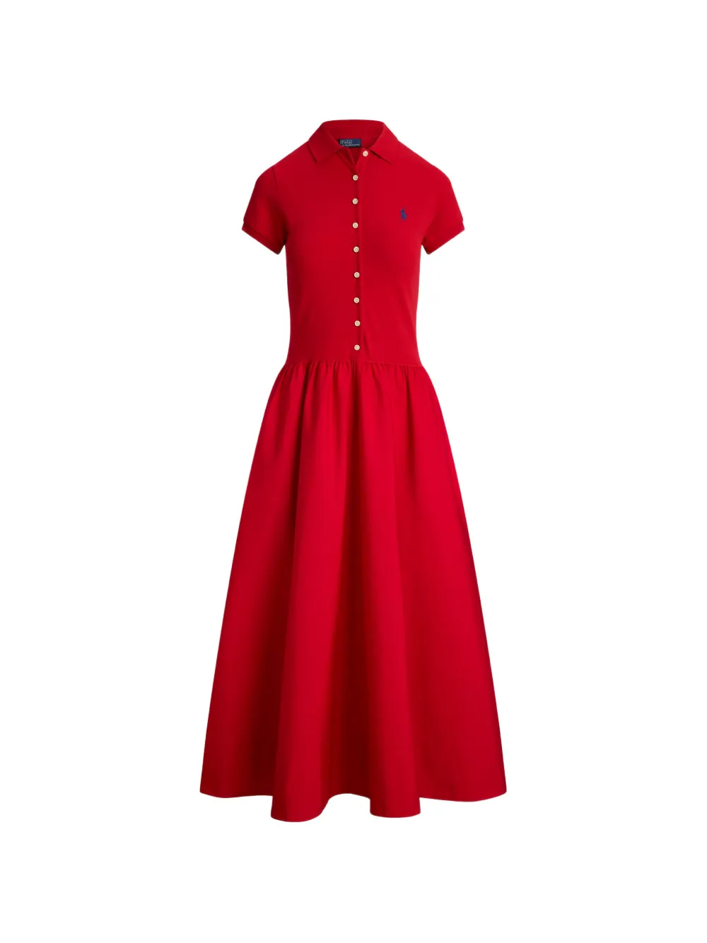Polo Ralph Lauren Abito midi con colletto polo - Rosso