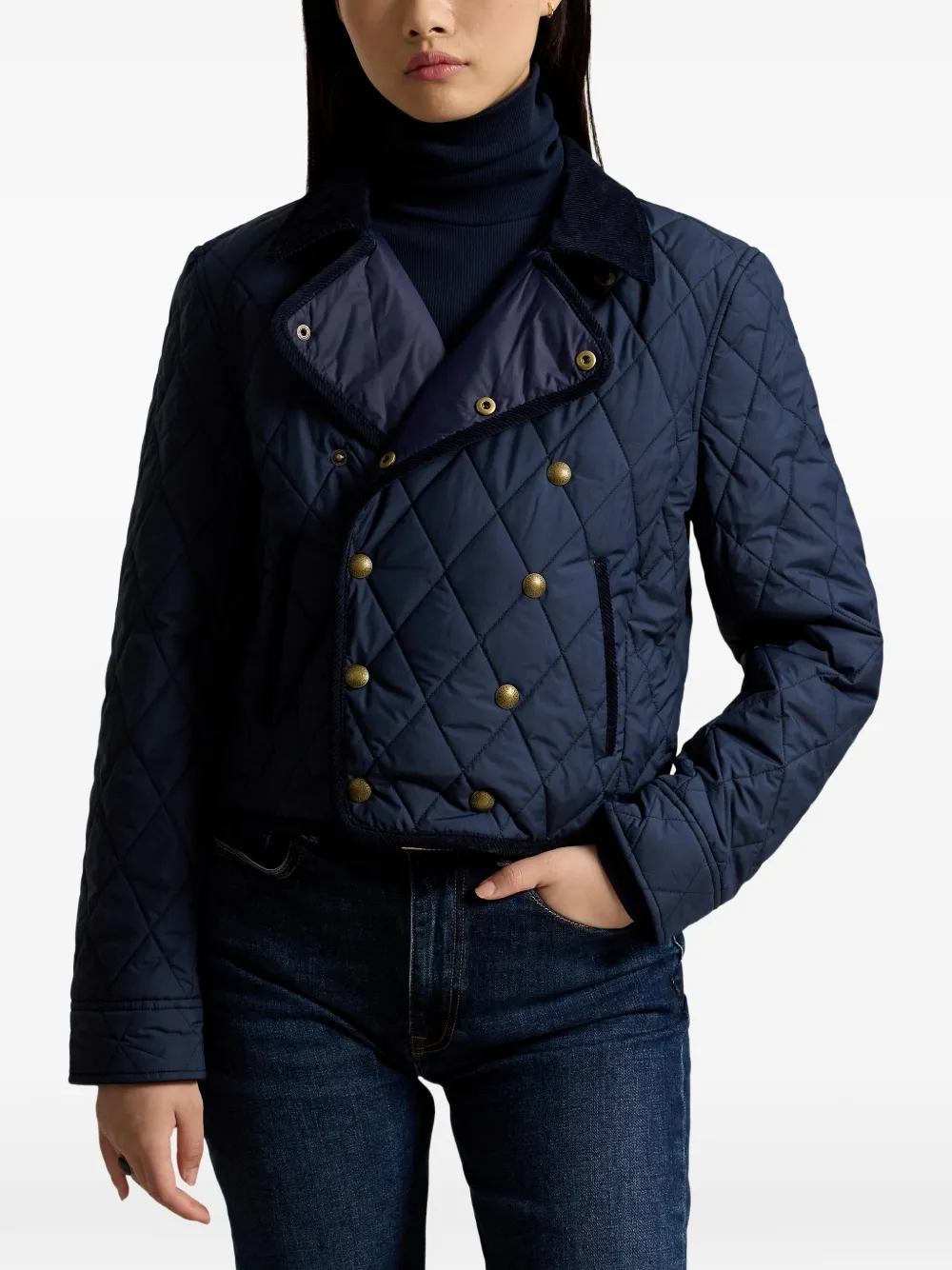 Polo Ralph Lauren Gewatteerd jack met dubbele rij knopen Blauw