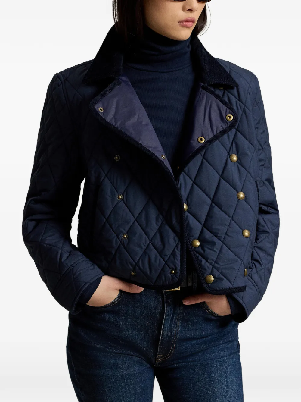 Polo Ralph Lauren Gewatteerd jack met dubbele rij knopen Blauw