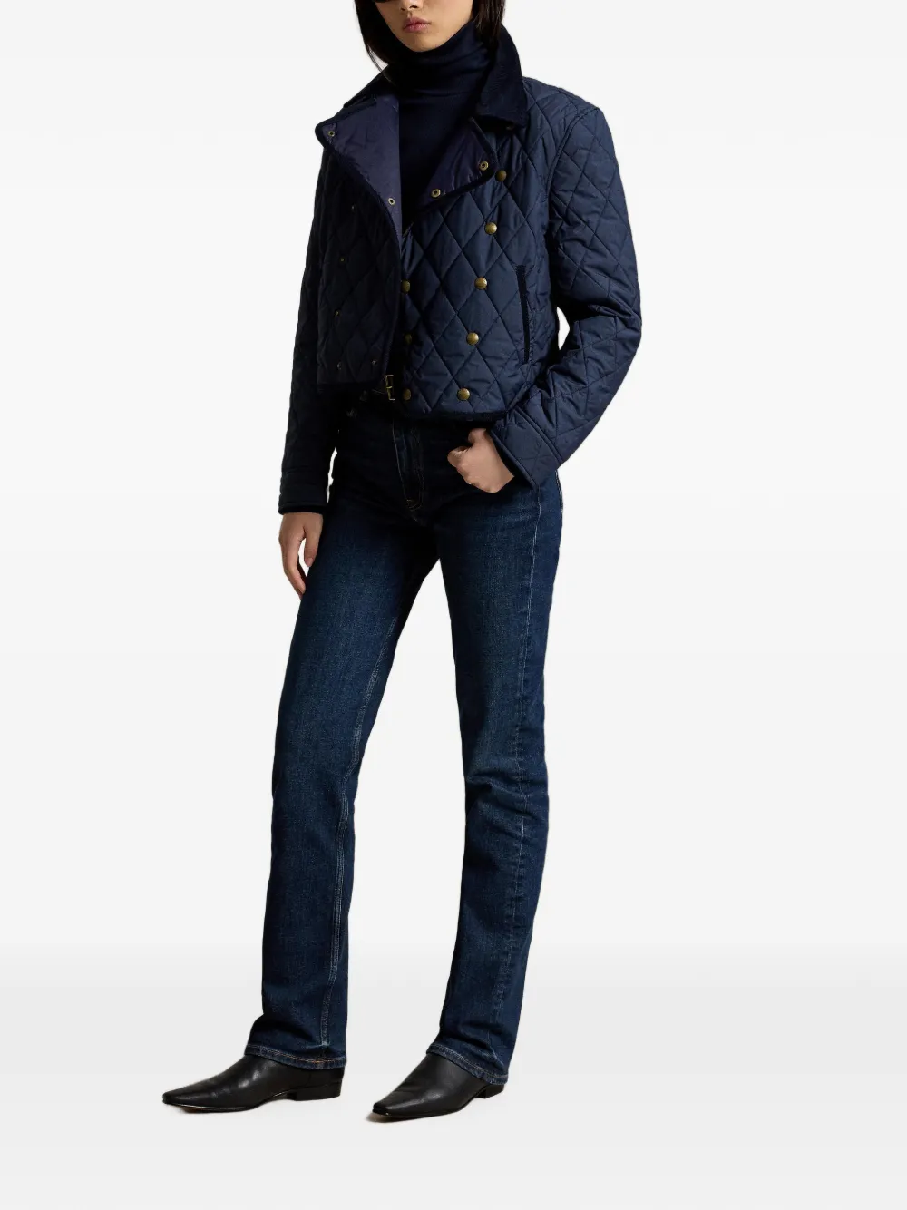 Polo Ralph Lauren Gewatteerd jack met dubbele rij knopen Blauw