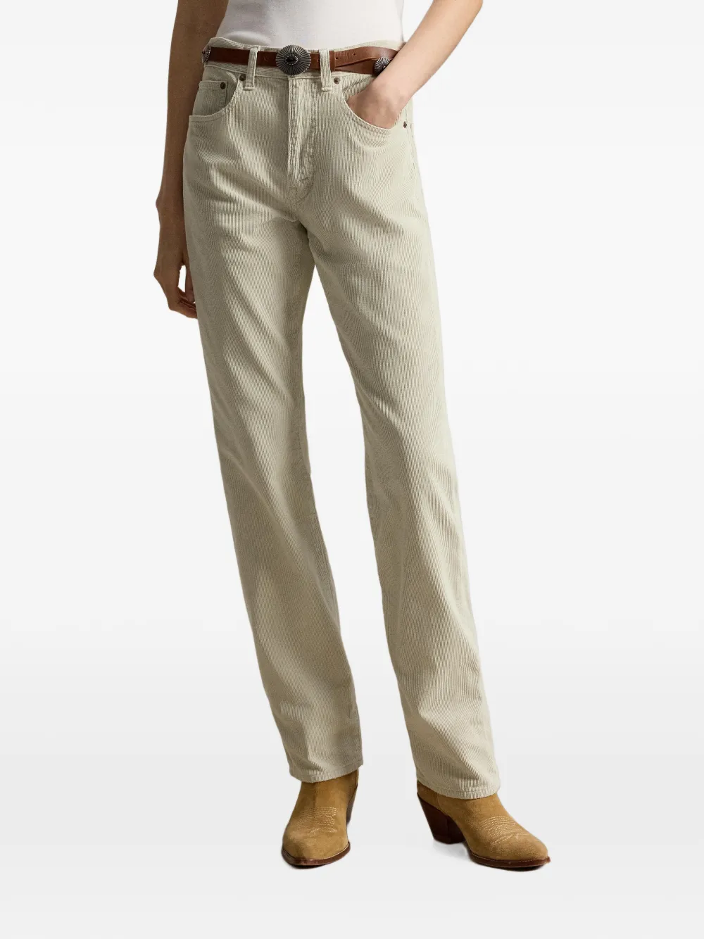 Polo Ralph Lauren Ribfluwelen straight broek Beige