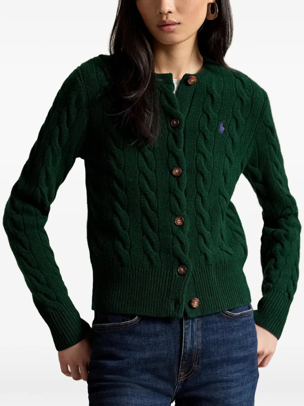Polo Ralph Lauren Kabelgebreid vest met borduurwerk Groen