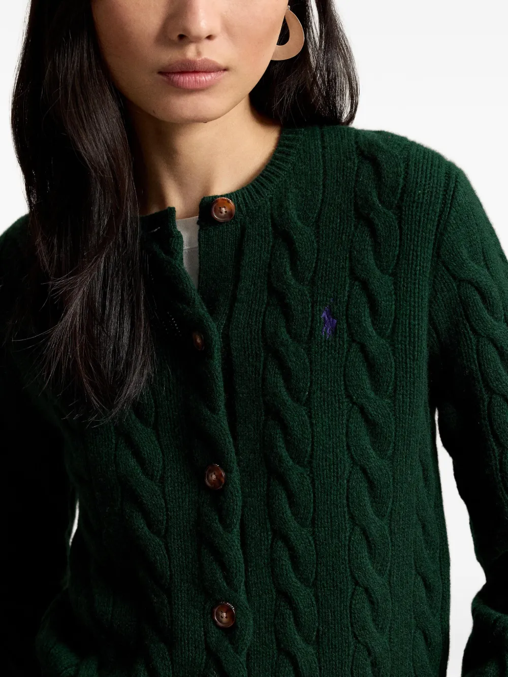 Polo Ralph Lauren Kabelgebreid vest met borduurwerk Groen