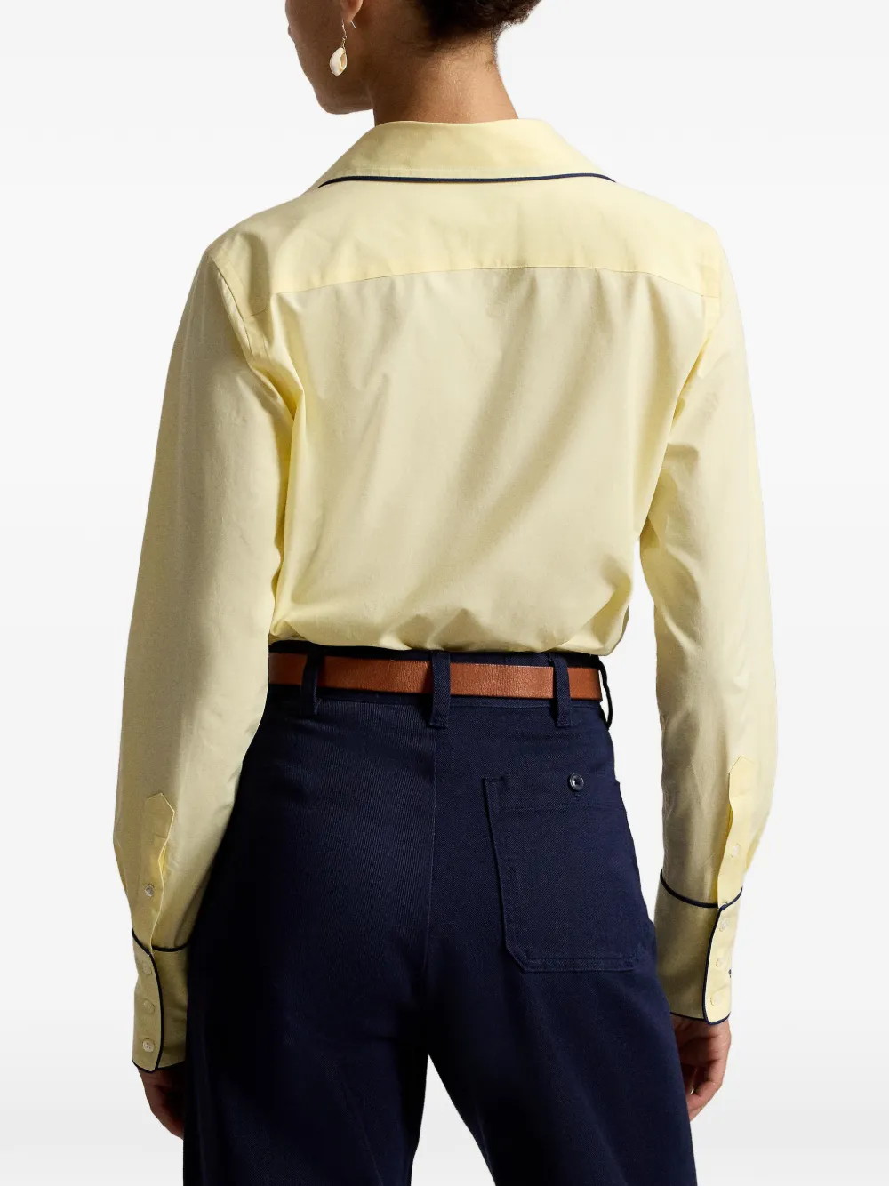 Polo Ralph Lauren Stretch slim-fit katoenen blouse Geel