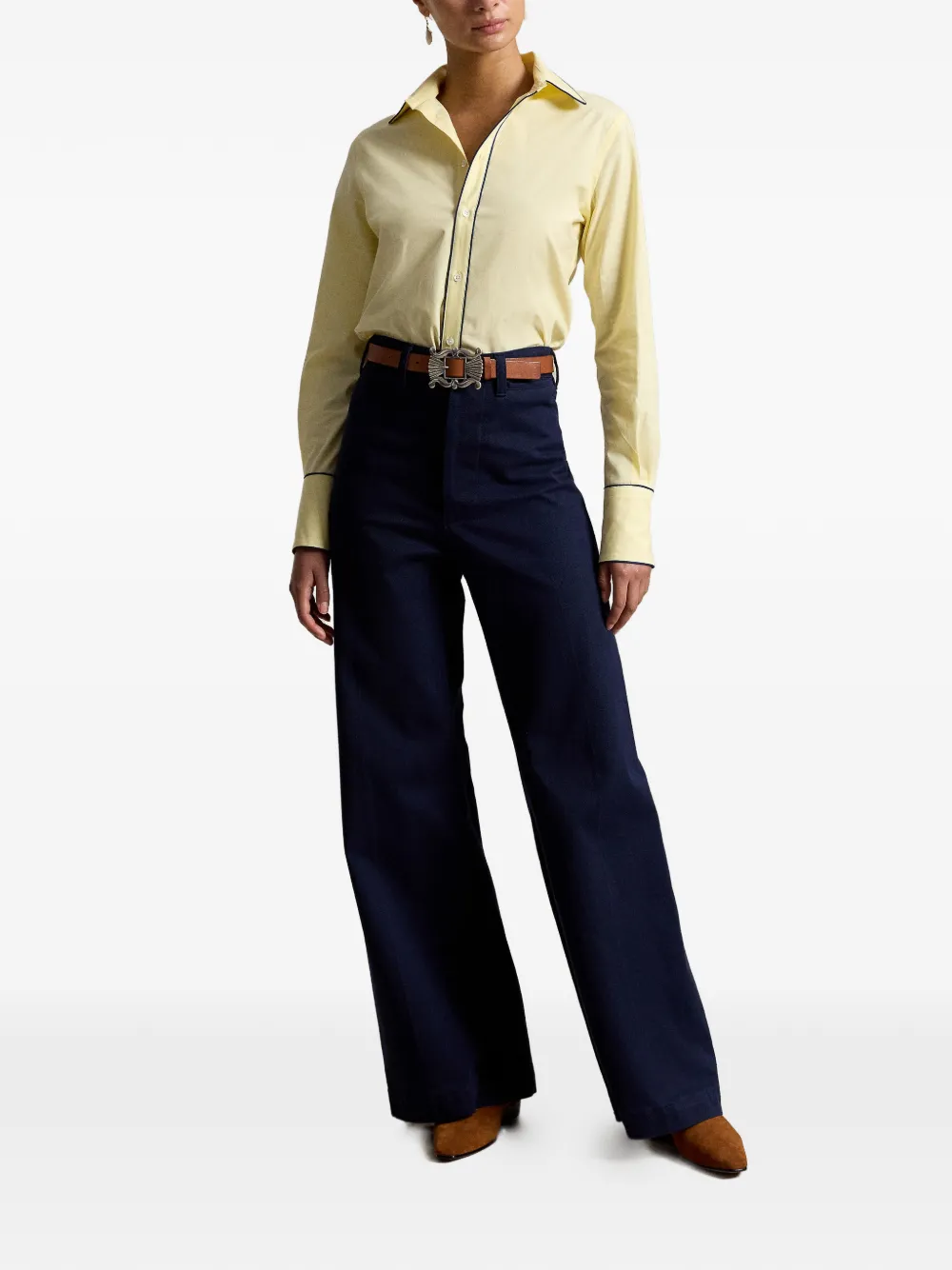 Polo Ralph Lauren Stretch slim-fit katoenen blouse Geel