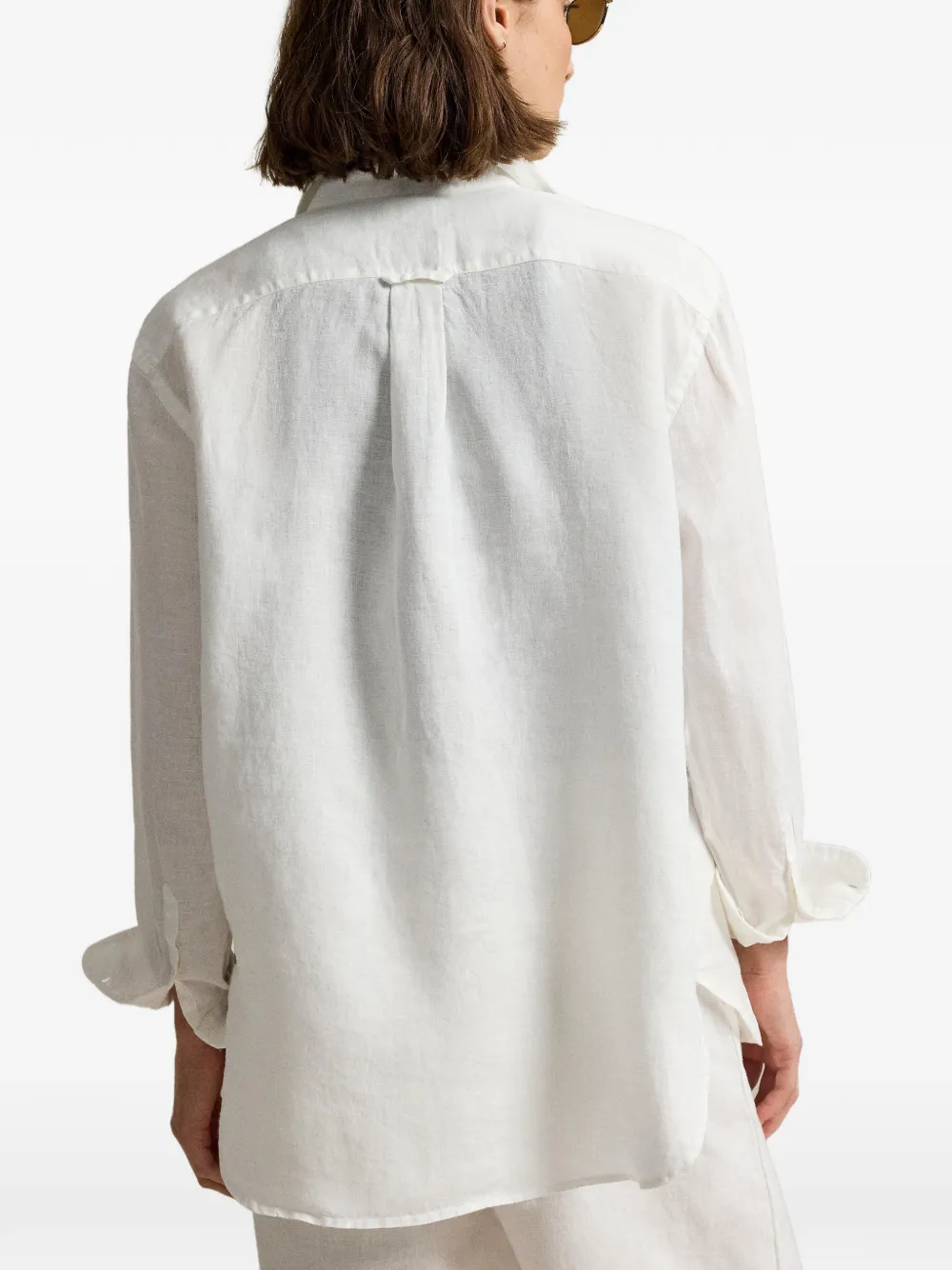 Polo Ralph Lauren Wimbledon blouse met geborduurd logo Wit